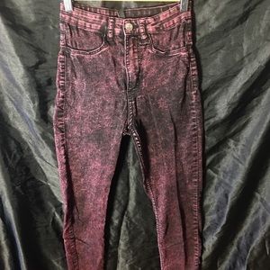 H&M Sz 6 Skinny High Waisted Pink Acid Wash Jeans